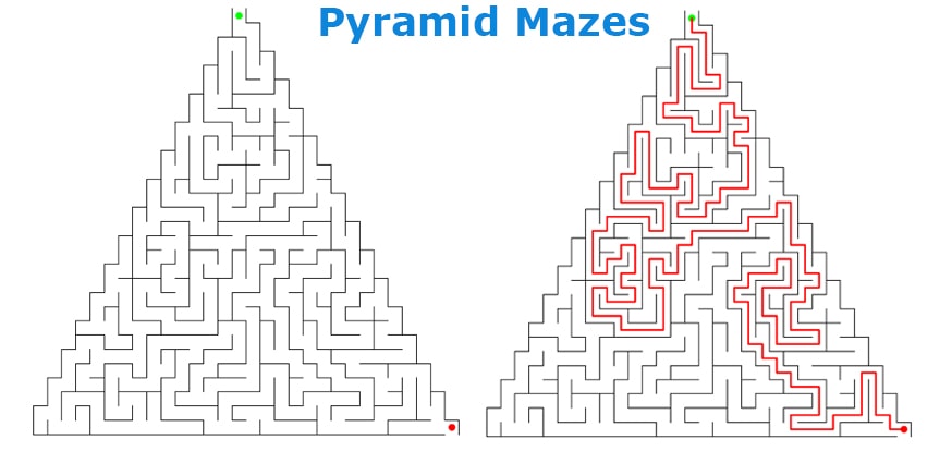 Pyramid maze generator styles for creative puzzle makers